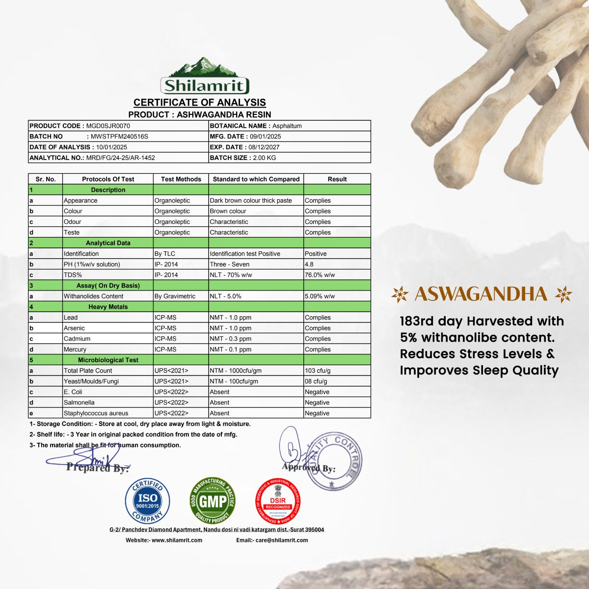 Shilamrit Ashwagandha Resin